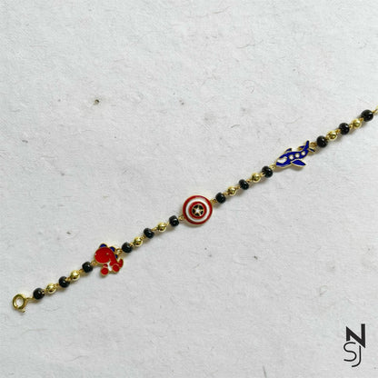 Captain America, Dino and Aeroplane Nazariya | Personalised 925 Silver Jewellery for Kids | Niashine