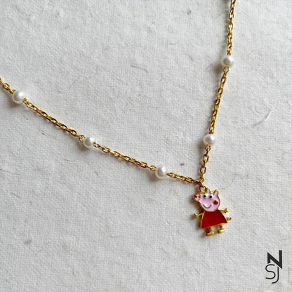Peppa Pig Neckchain | Personalised 925 Silver Jewellery for Kids | Niashine