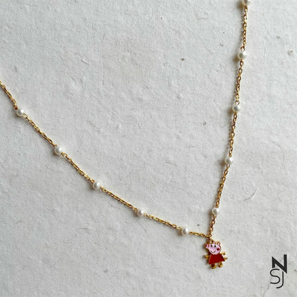 Peppa Pig Neckchain | Personalised 925 Silver Jewellery for Kids | Niashine
