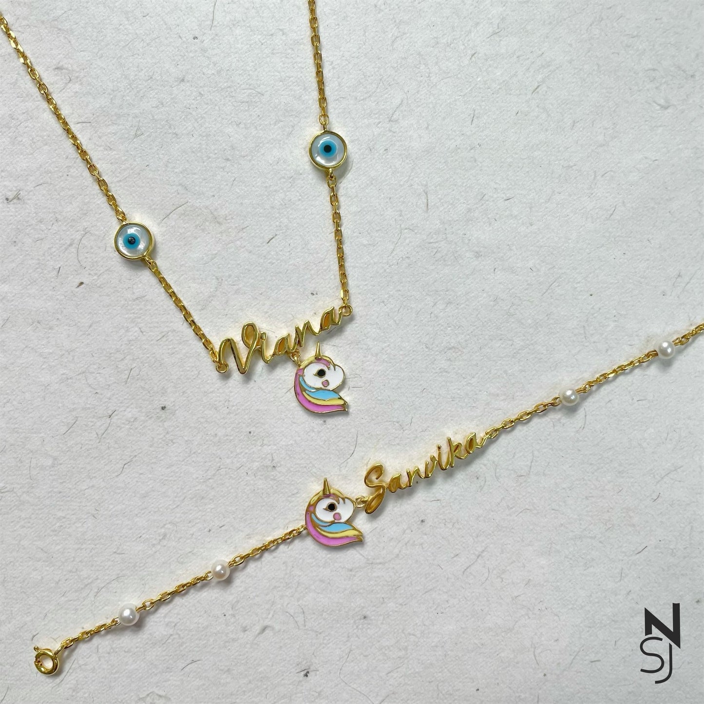 Custom Name Neckchain & Bracelet Set