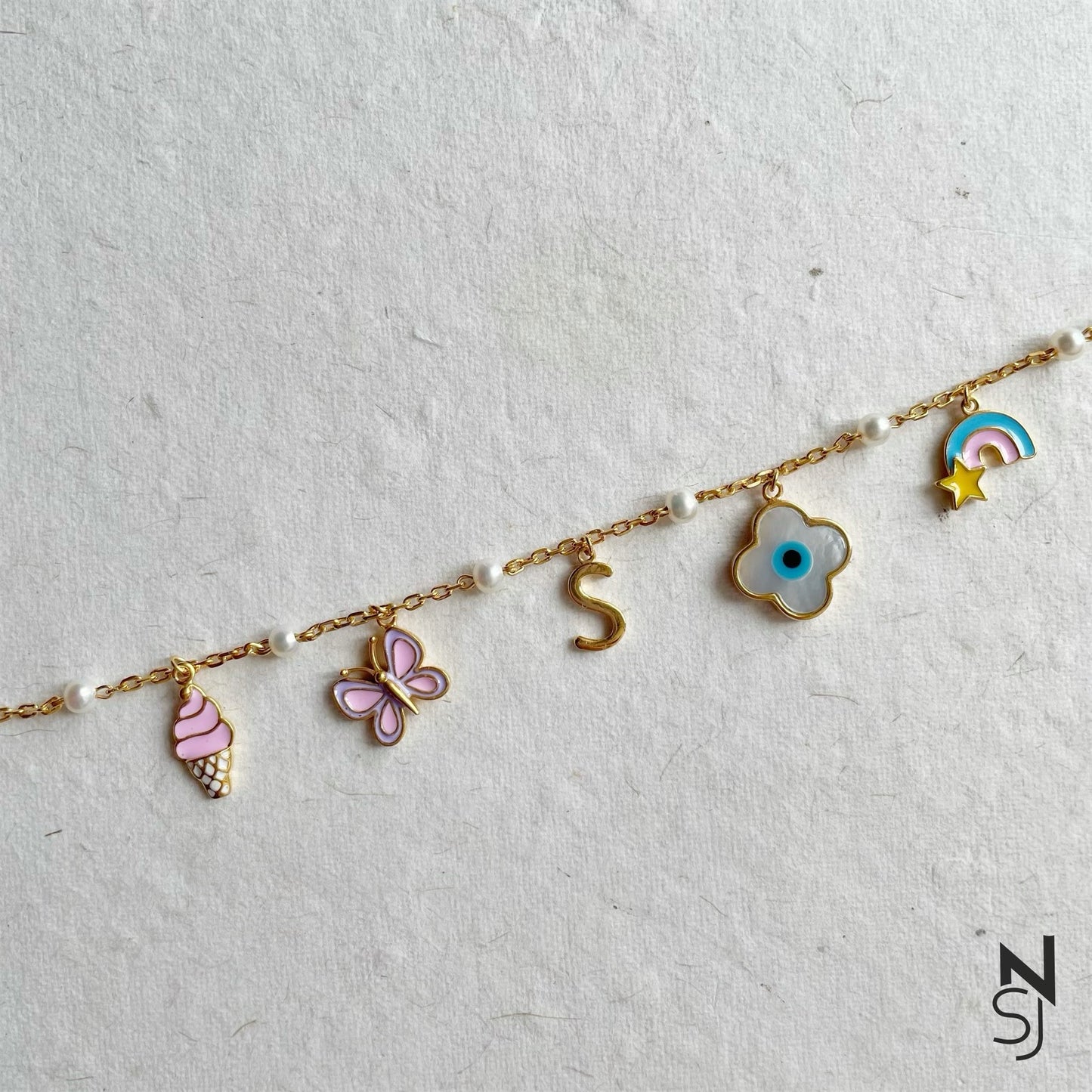 Custom Initial Charm Bracelet