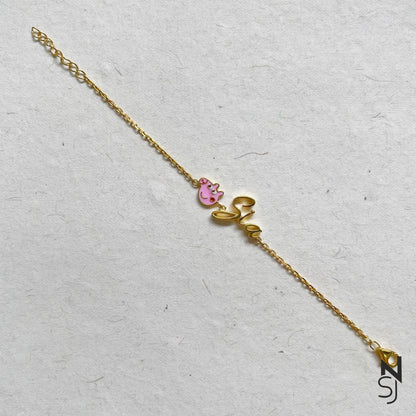Custom Name Peppa Bracelet | Personalised 925 Silver Jewellery for Kids | Niashine