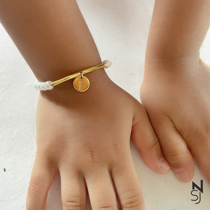 Custom Initial Adjustable Bracelet | Personalised 925 Silver Jewellery for Kids | Niashine