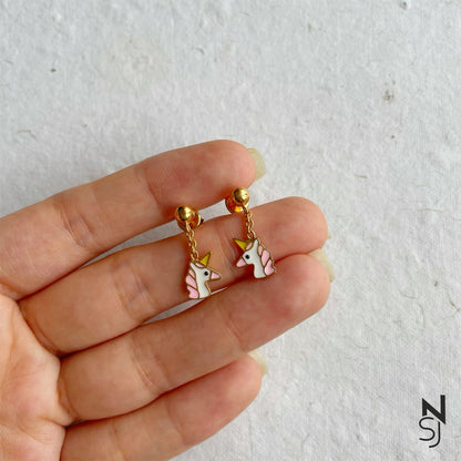 Unicorn Earrings | Personalised 925 Silver Jewellery for Kids | Niashine