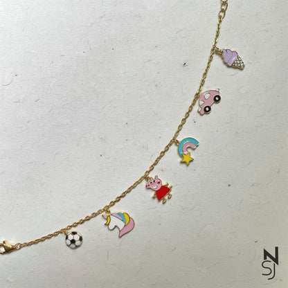 Mixed Charm Bracelet | Personalised 925 Silver Jewellery for Kids | Niashine
