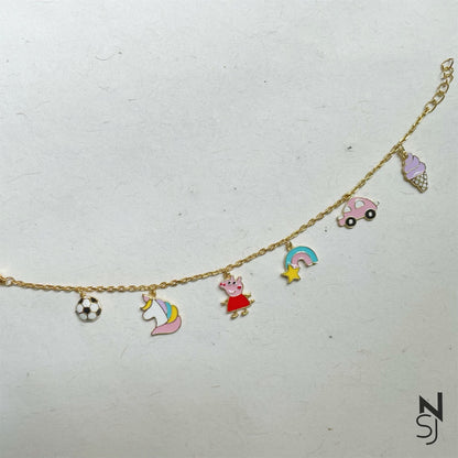 Mixed Charm Bracelet | Personalised 925 Silver Jewellery for Kids | Niashine