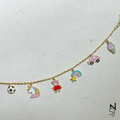 Mixed Charm Bracelet | Personalised 925 Silver Jewellery for Kids | Niashine