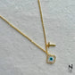 Clover Evil Eye Initial Neckchain