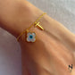 Clover Evil Eye Initial Bracelet