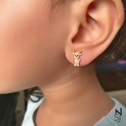 Reindeer Studs | Personalised 925 Silver Jewellery for Kids | Niashine