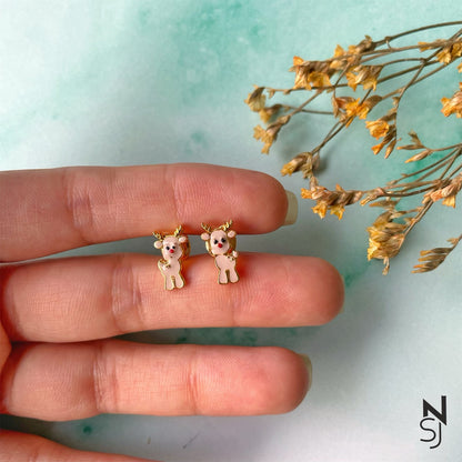 Reindeer Studs | Personalised 925 Silver Jewellery for Kids | Niashine