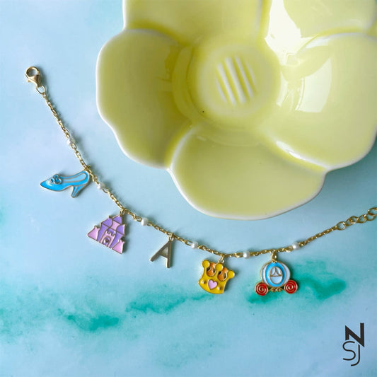 Life is a fairytale Charm Bracelet | Personalised 925 Silver Jewellery for Kids | Niashine