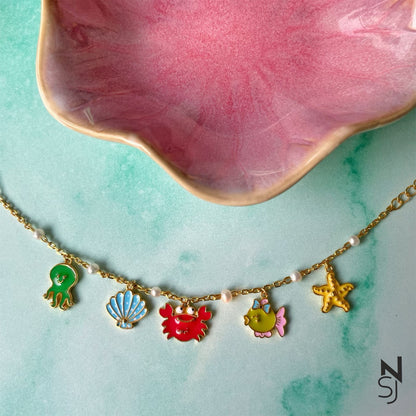 Under the Sea Charm Bracelet | Personalised 925 Silver Jewellery for Kids | Niashine