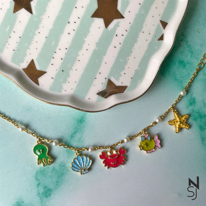 Under the Sea Charm Bracelet | Personalised 925 Silver Jewellery for Kids | Niashine