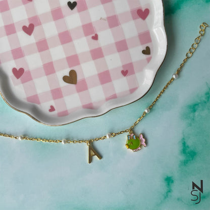 Fishy Fish Initial Bracelet | Personalised 925 Silver Jewellery for Kids | Niashine