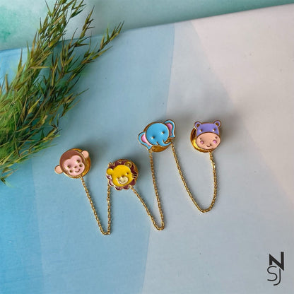 Zoo Kurta Buttons | Personalised 925 Silver Jewellery for Kids | Niashine