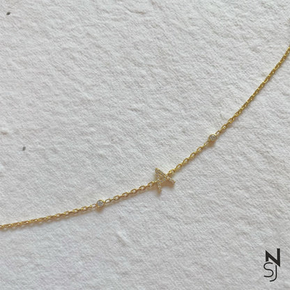 Studded Initial Bracelet | Personalised 925 Silver Jewellery for Kids | Niashine