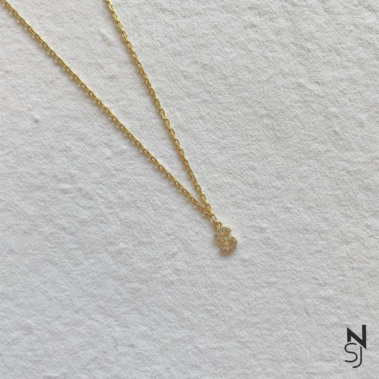 Studded Initial Neckchain