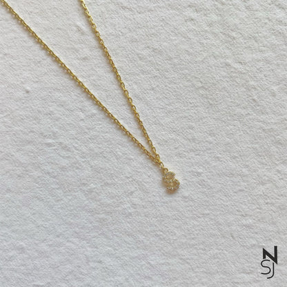 Studded Initial Neckchain | Personalised 925 Silver Jewellery for Kids | Niashine