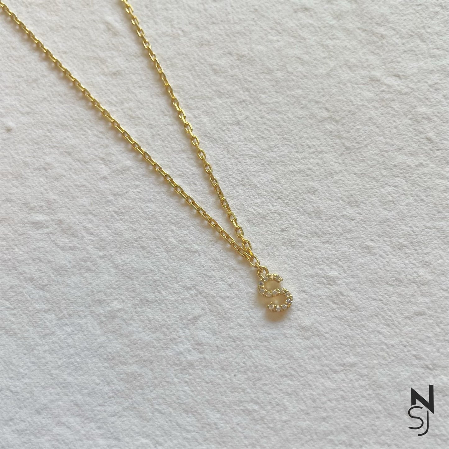 Studded Initial Neckchain
