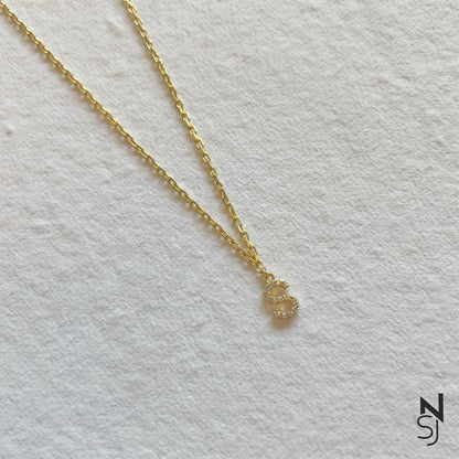 Studded Initial Neckchain | Personalised 925 Silver Jewellery for Kids | Niashine