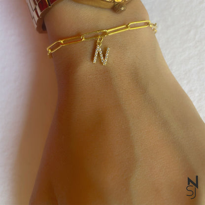 Studded Initial Bracelet | Personalised 925 Silver Jewellery for Kids | Niashine