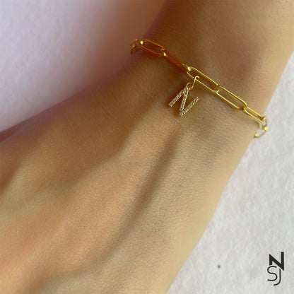 Studded Initial Bracelet | Personalised 925 Silver Jewellery for Kids | Niashine