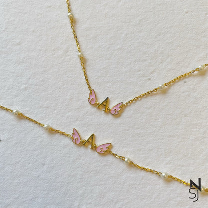 Angel Wing Neckchain & Bracelet Set | Personalised 925 Silver Jewellery for Kids | Niashine