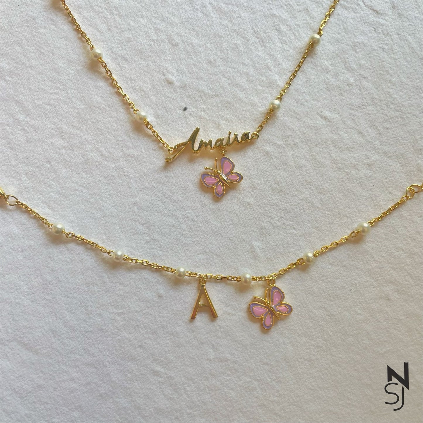 Butterfly Name Neckchain & Bracelet Set