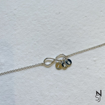Infinity Bracelet with initials Bracelet | Personalised 925 Silver Jewellery for Kids | Niashine