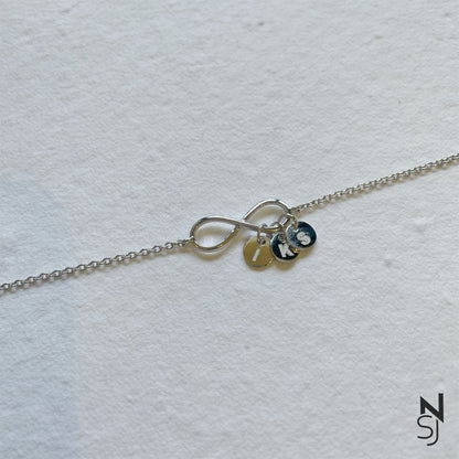 Infinity Bracelet with initials Bracelet | Personalised 925 Silver Jewellery for Kids | Niashine