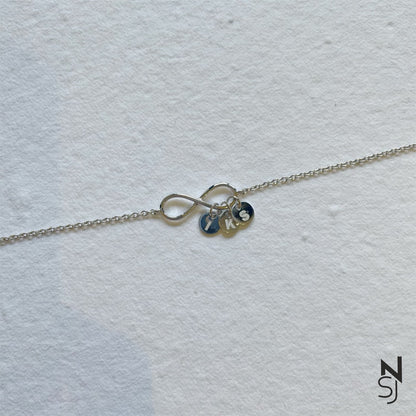 Infinity Bracelet with initials Bracelet | Personalised 925 Silver Jewellery for Kids | Niashine