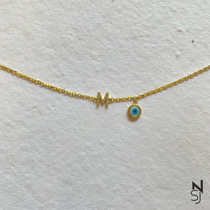 Custom Initial Evil Eye Bracelet | Personalised 925 Silver Jewellery for Kids | Niashine