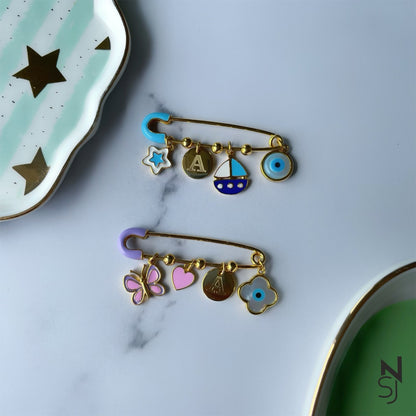 Custom Initial Brooch | Personalised 925 Silver Jewellery for Kids | Niashine