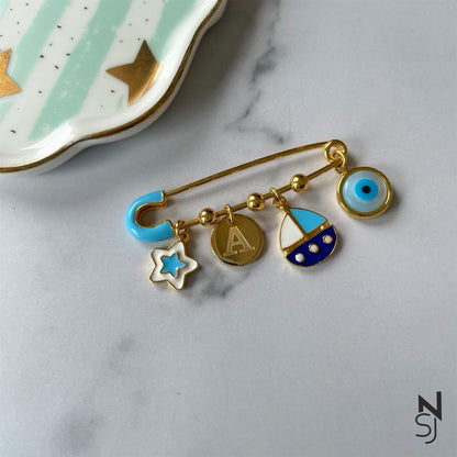 Custom Initial Brooch | Personalised 925 Silver Jewellery for Kids | Niashine