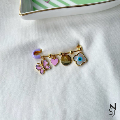 Butterfly Initial Baby Brooch | Personalised 925 Silver Jewellery for Kids | Niashine