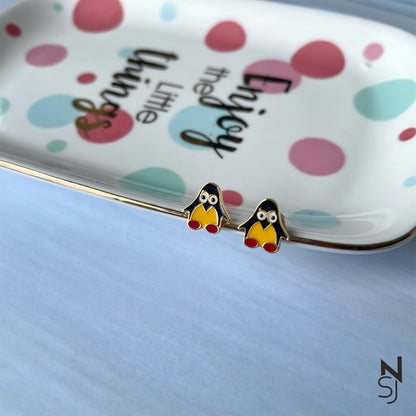 Penguin Studs | Personalised 925 Silver Jewellery for Kids | Niashine