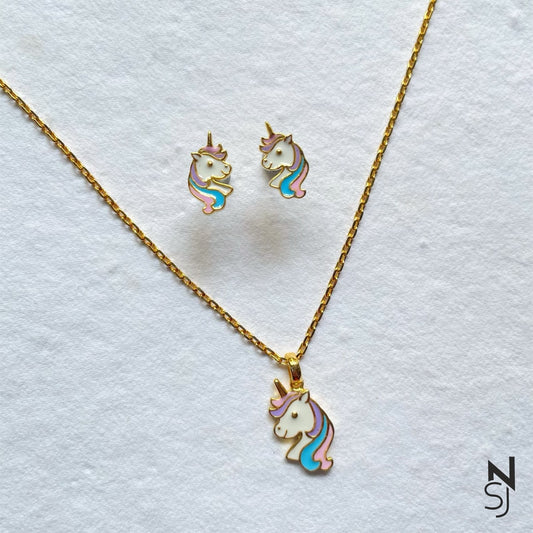 Unicorn Neckchain & Studs Set