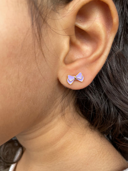 Bow Studs | Personalised 925 Silver Jewellery for Kids | Niashine