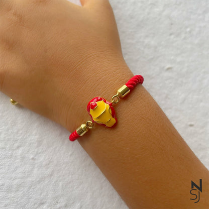 Iron Man Thread Bracelet | Personalised 925 Silver Jewellery for Kids | Niashine