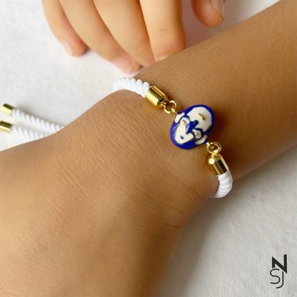Captain America Thread Bracelet | Personalised 925 Silver Jewellery for Kids | Niashine