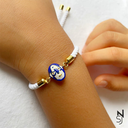 Captain America Thread Bracelet | Personalised 925 Silver Jewellery for Kids | Niashine