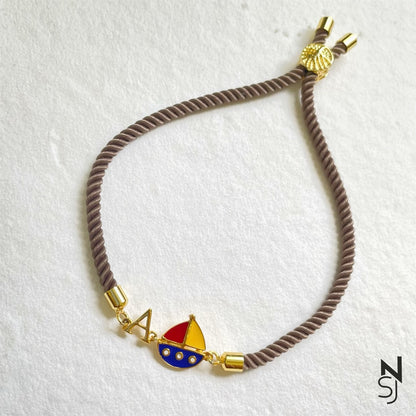Sailboat Initial Bracelet | Personalised 925 Silver Jewellery for Kids | Niashine