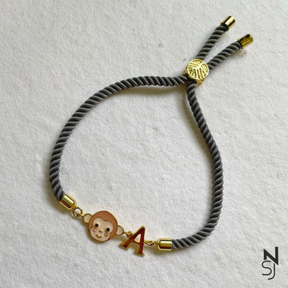 Monkey Love Initial Bracelet