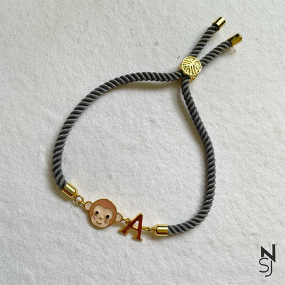 Monkey Love Initial Bracelet