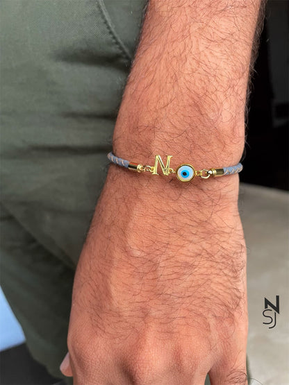 Initial & Evil Eye Bracelet