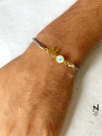 Initial & Evil Eye Bracelet