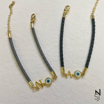 Initial & Evil Eye Bracelet