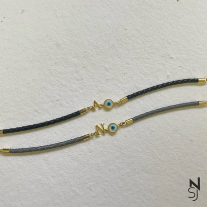 Initial & Evil Eye Bracelet