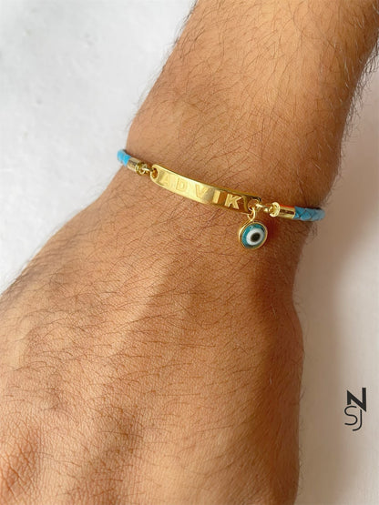 Custom Name Evil Eye Bracelet | Personalised 925 Silver Jewellery for Kids | Niashine